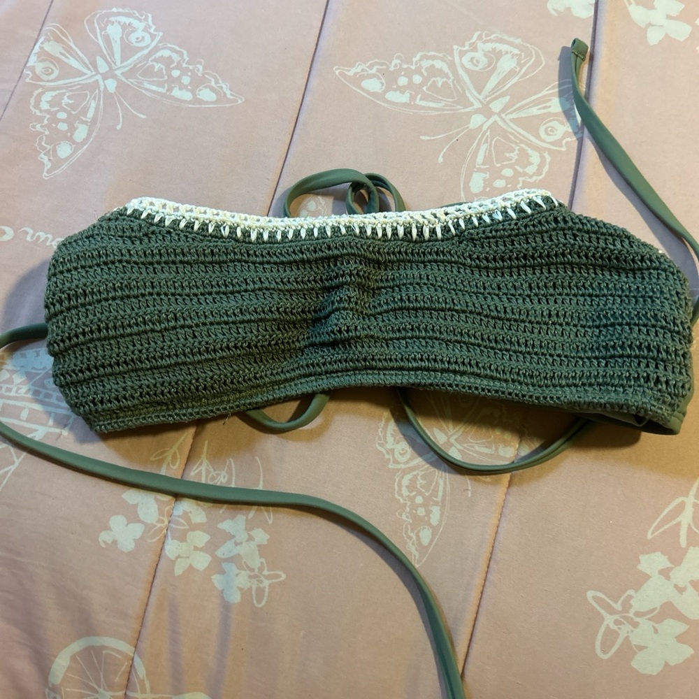 Wild Fable Green Crochet Bikini Top